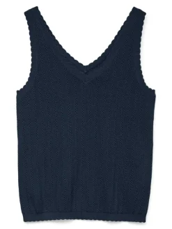 Luxlight Pointelle Top, Navy Blazer, L