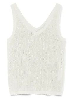 Luxlight Pointelle Top, Snow White, XL