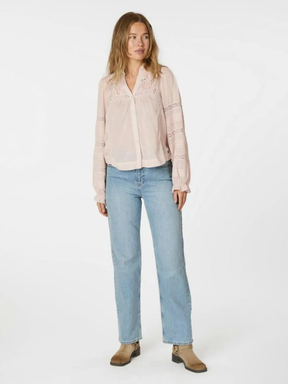 Lyla S Voile Bluse, Dusty Rose, 36