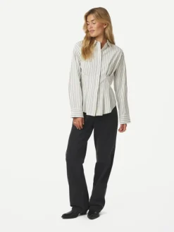 Lytra Stripe Skjorte, Black Striped, 38