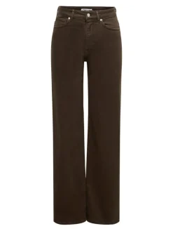 Madison Blush Wide Jeans, Dark Brown Denim, M/L32