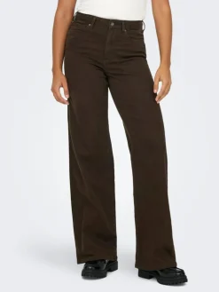 Madison Blush Wide Jeans, Dark Brown Denim, M/L32