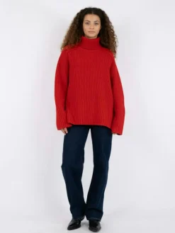 Maggie Knit Striktrøje, Red, 34