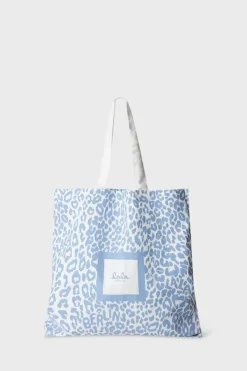 Maja Tote Bag, Light Blue Leo