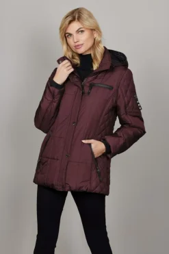 Majbrit Quilted Jakke, Wine, 44