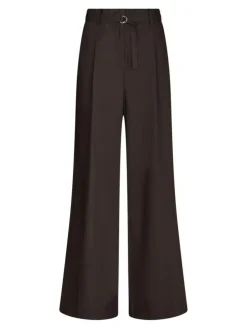 Malba Poplin Bukser, Dark Brown, 36