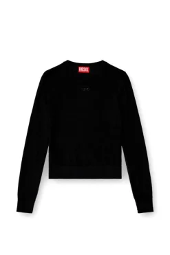 M-Alinesa Strikbluse, Black, L