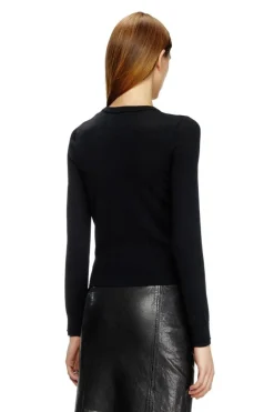 M-Alinesa Strikbluse, Black, L