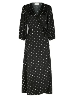 Malinga Dot Kjole, Black, 42