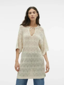 Malta Lang Strikbluse, Birch, XL