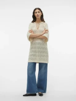 Malta Lang Strikbluse, Birch, XL