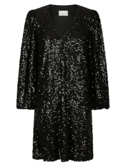 Manni Sequins Kjole, Black, 36