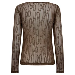 MarcyCC Mesh Bluse, Mocca, M