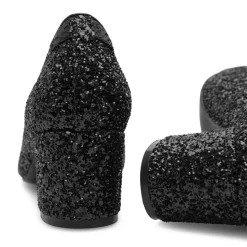 Marie Low Glitter Pumps, Black, 38