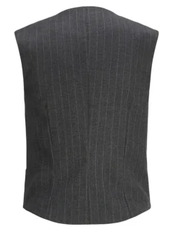 Mary Brushed Vest, Dark Grey Melange, XXS