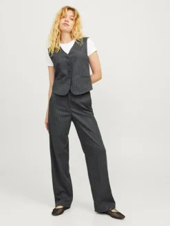 Mary Brushed Vest, Dark Grey Melange, XXS