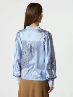 Massima Paisley Bluse, Light Blue, 38