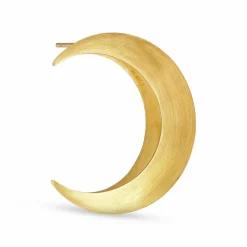 Massiv Half Moon Ørering, Gold Plated