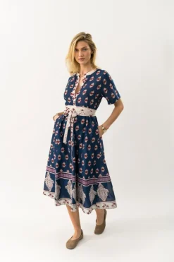 MataLL Midi Kjole, Dark Blue, L