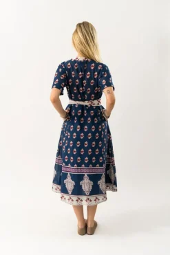 MataLL Midi Kjole, Dark Blue, L