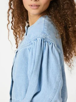 Mavis Denim Jakke, Light Blue, 42