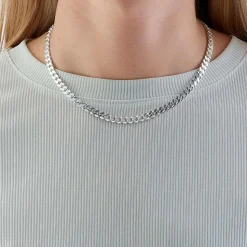 Medium Panzer Choker, Silver, 45 cm