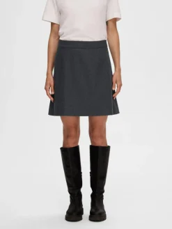 Mercy-Ula Mini Nederdel, Dark Grey Melange, 40