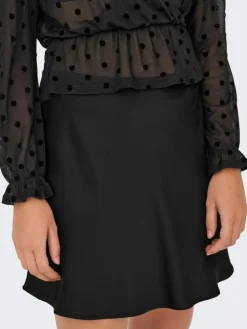 Mika Satin Nederdel, Black, XS