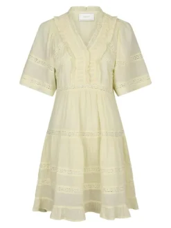 Milene S Voile Kjole, Light Yellow, 36