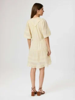 Milene S Voile Kjole, Light Yellow, 36
