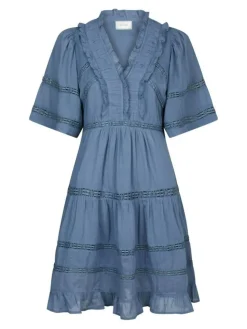 Milene S Voile Kjole, Smoke Blue, 40