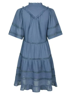 Milene S Voile Kjole, Smoke Blue, 40