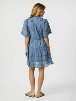 Milene S Voile Kjole, Smoke Blue, 40