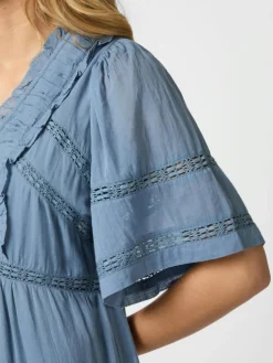 Milene S Voile Kjole, Smoke Blue, 40