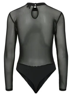 Milly Mesh Bodystocking, Black, L