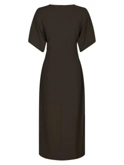 Miloine Drape Kjole, Dark Brown, 40