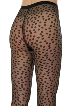 Mini Dot Tights, Black, L
