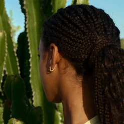 Mini Heart Crush Hoops, Gold Plated