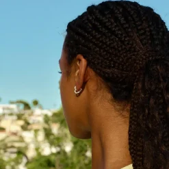 Mini Heart Crush Hoops, Silver