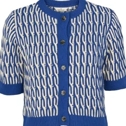 Minie Cardigan, Sodalite Blue/Whisper White, XL