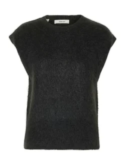 Mira Mohair Strikvest, Asphalt, L