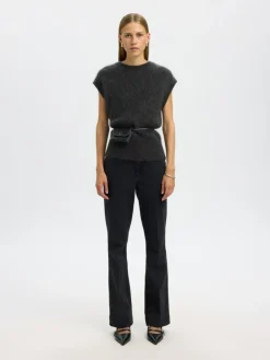 Mira Mohair Strikvest, Asphalt, L