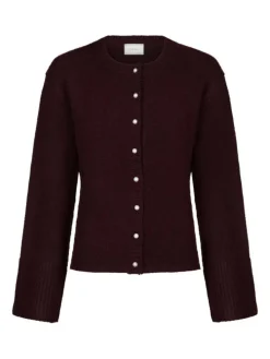Mixie Knit Cardigan, Wine, 36