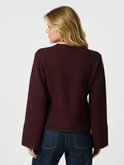 Mixie Knit Cardigan, Wine, 36