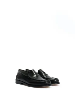 Moccasin Penny Loafers, Black, 37