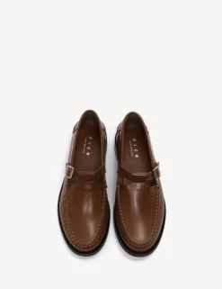 Moccasin T-Bar Loafers, Hazelnut, 36