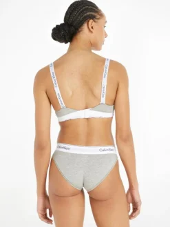 Modern Cotton Bralette, Grey Heather, XS