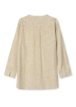 Mono Lines Ida Skjorte, Okker/ Hvid, XS