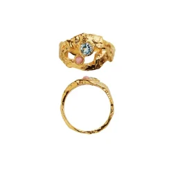 My Love Rock Blue Topas/Pink Opal Ring, Guld, 58