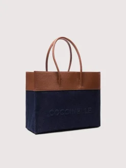 Myrtha Denim Håndtaske, Blue Den/Cognac